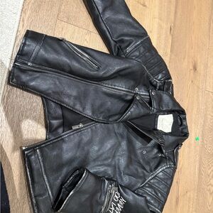 Zara Black Leather Biker Jacket